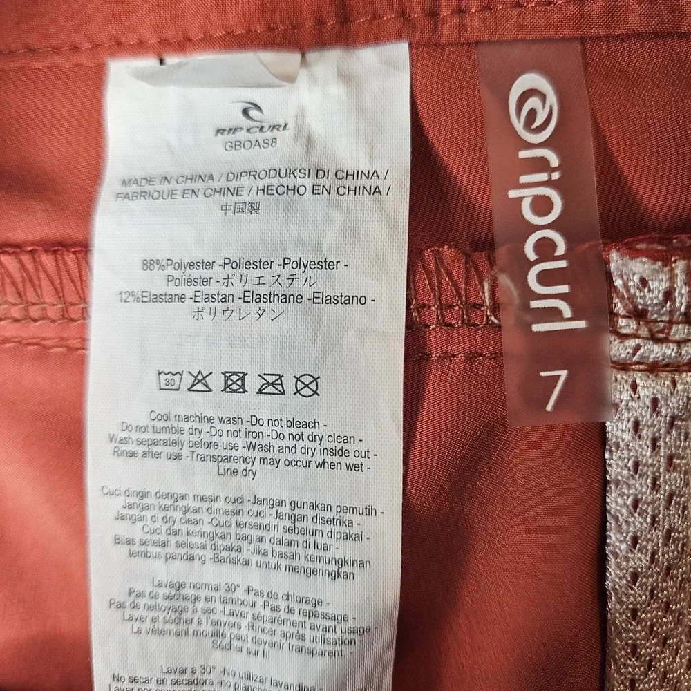 Ripcurl Women's Boardshorts Size 7 Burnt Orange Surf Beach Swim‎